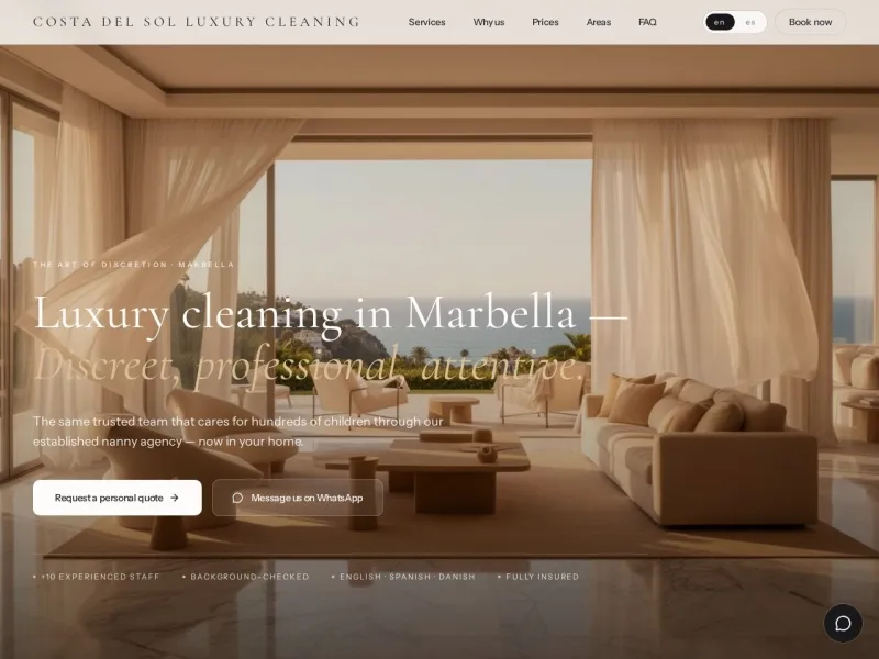 Screenshot af Costa del Sol Luxury Cleaning